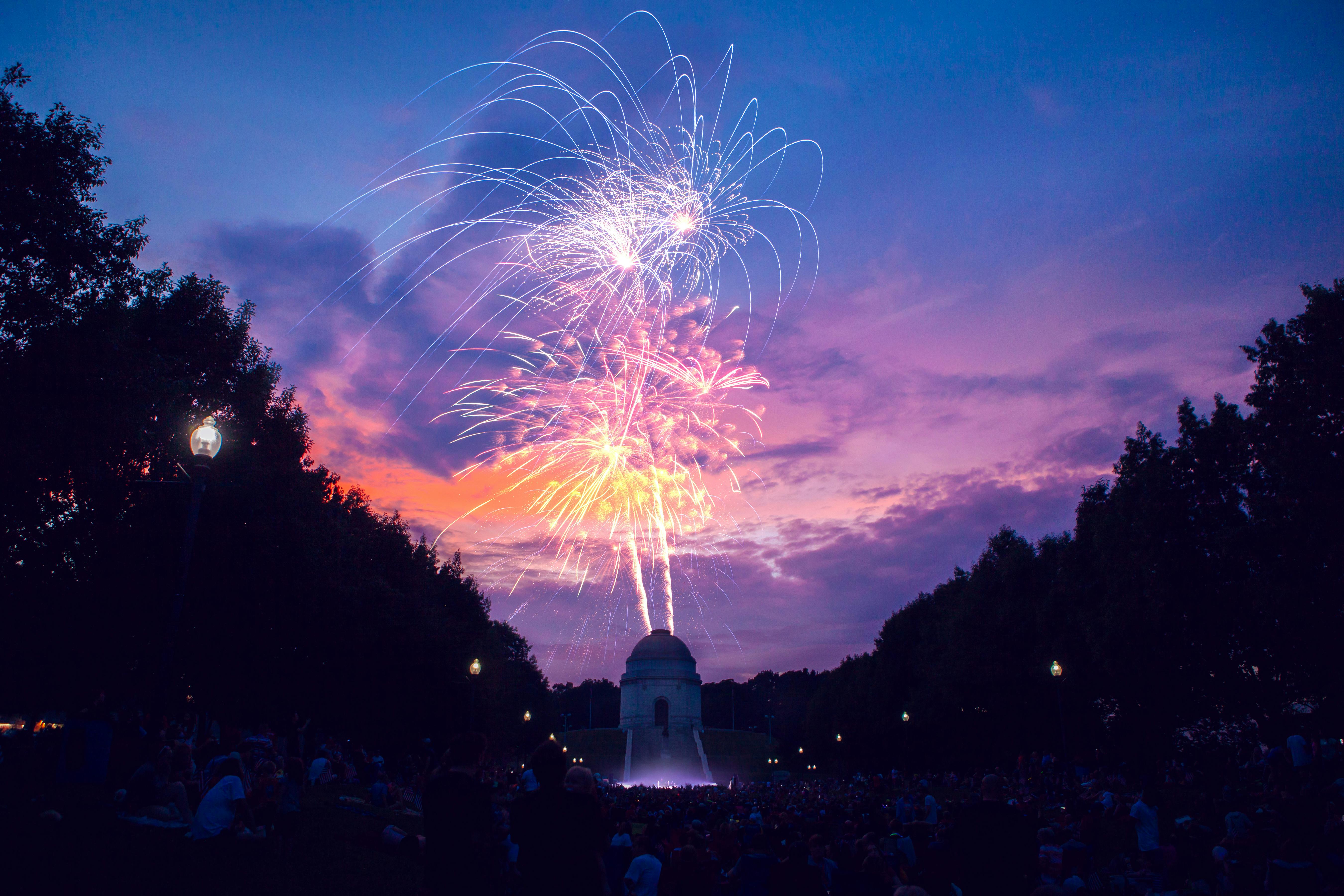 Fireworks over Jefferson Memorial