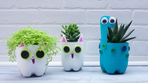 cute planters on a table