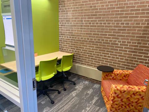 small study room with chairs and a table