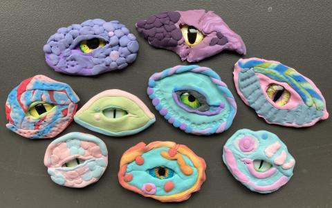 air dry clay dragon eyes