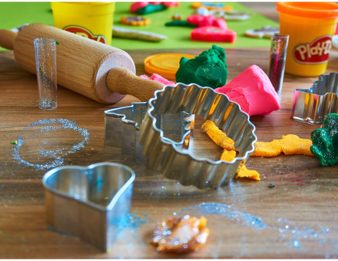 cookie cutters and play doh