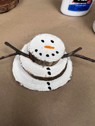 wooden snowman craft