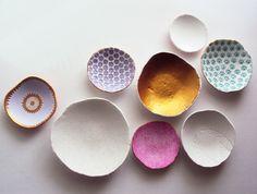 small dishes made with air dry clay