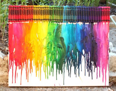 Melted crayon on canvas