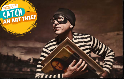 art thief with painting