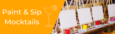 paint and sip mocktails sign
