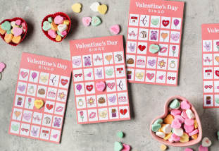 Valentine's Day Themed Bingo Cards
