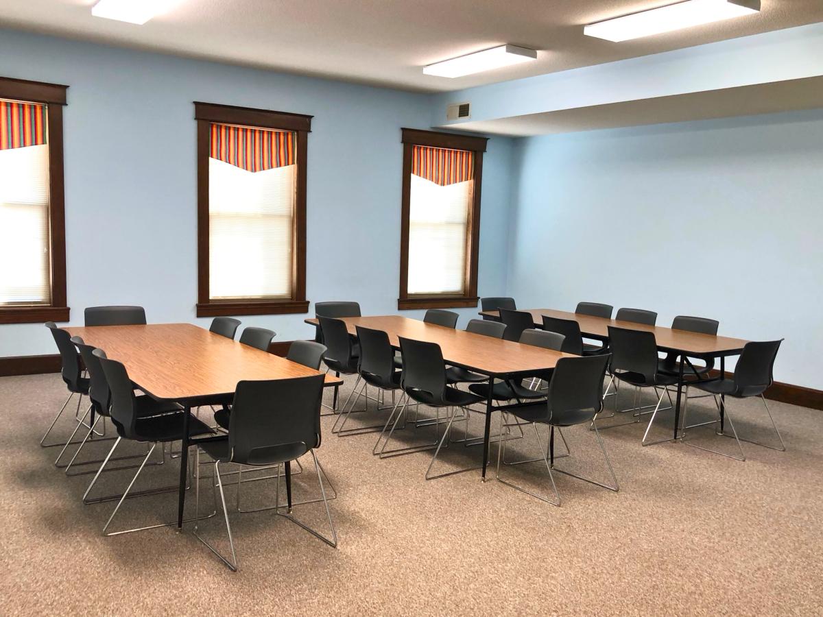 meeting room with chairs and tables