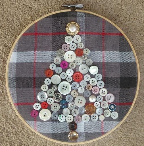 button tree on embroidery hoop 