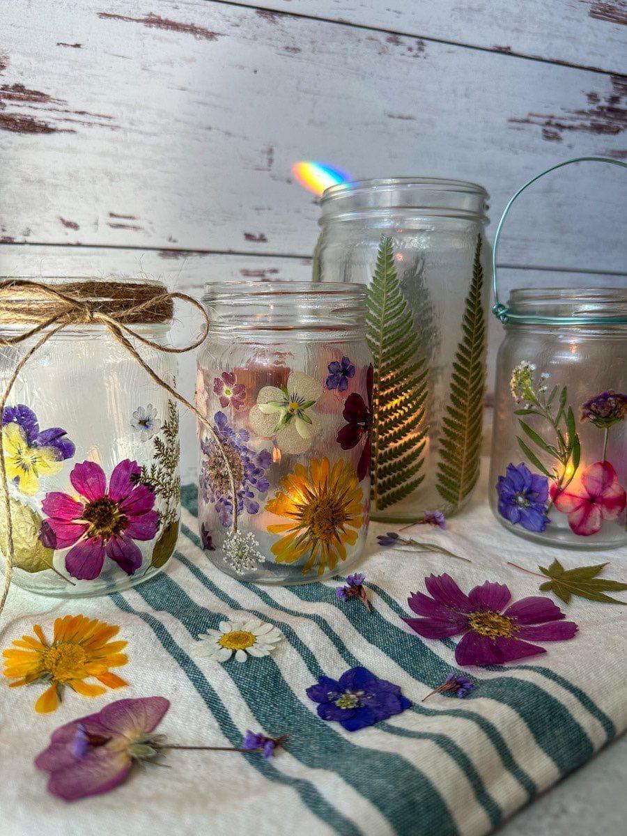 vase with pressed flowers